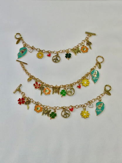 Best Friends Boho Blue Heart Charm Bracelet