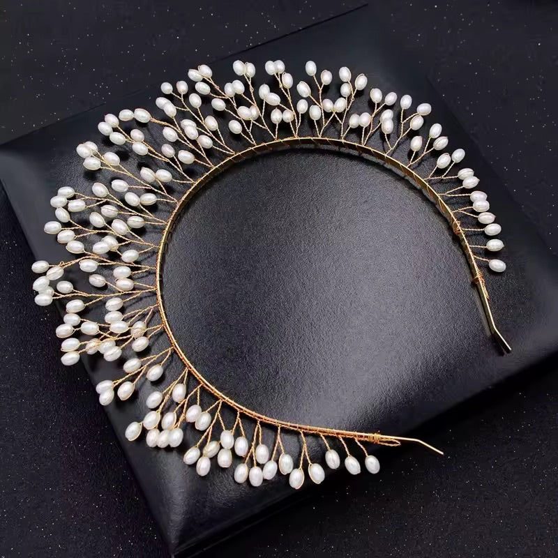 Pearl Gold Wired headband