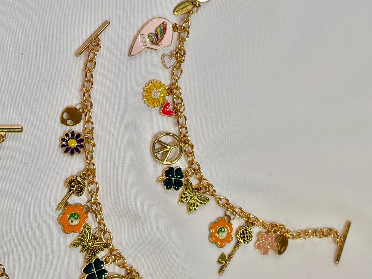 Best Friends Boho Pink Heart Charm Bracelet 