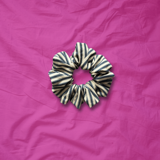 Mini Navy Stripe Scrunchie