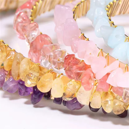 💛 Citrine Crystal Chip Headband