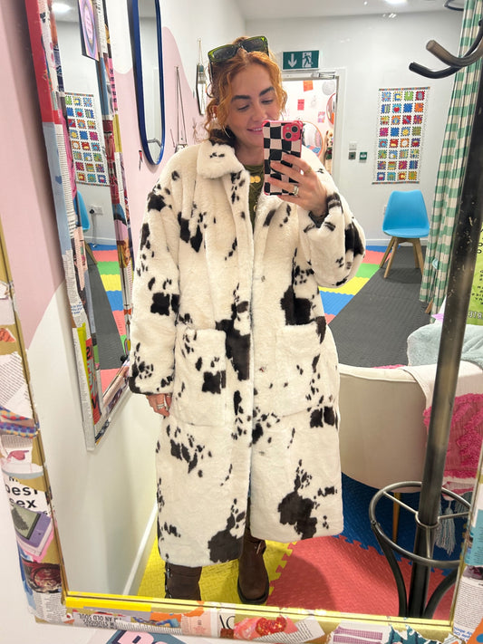 Rabbit Faux Fur Long Coat