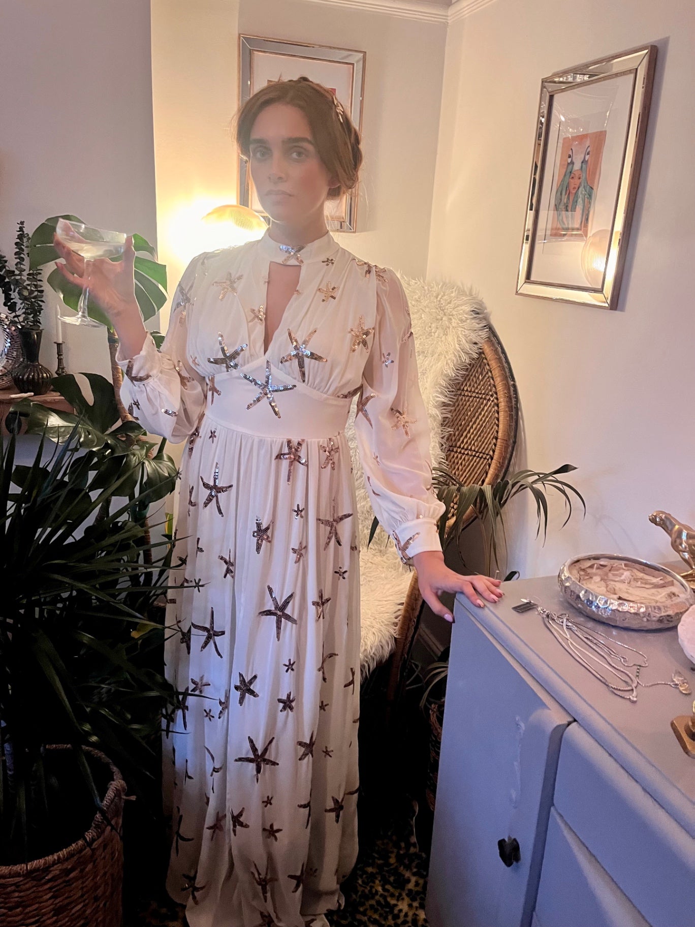 Celestial Sea Star gown Size 12 Ivory and gold sequin