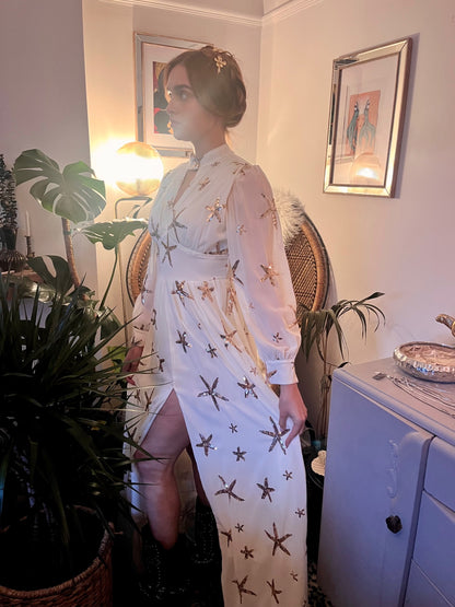 Celestial Sea Star gown Size 10 Ivory and gold sequin