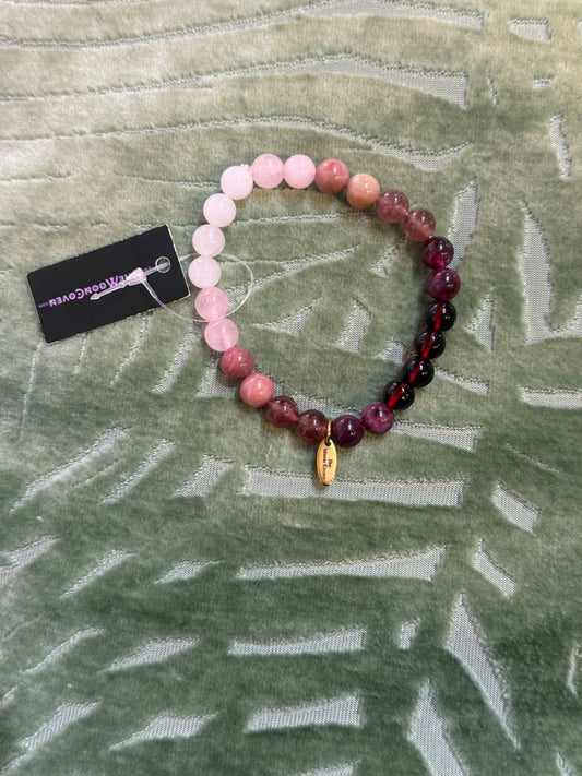 Love Spell Bracelet – Garnet, Strawberry Quartz, Rose Quartz & Moonstone | Manifest Love & Attraction