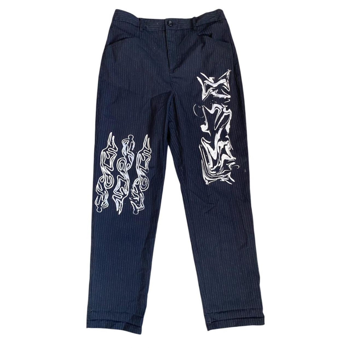 Pinstripe printed trousers