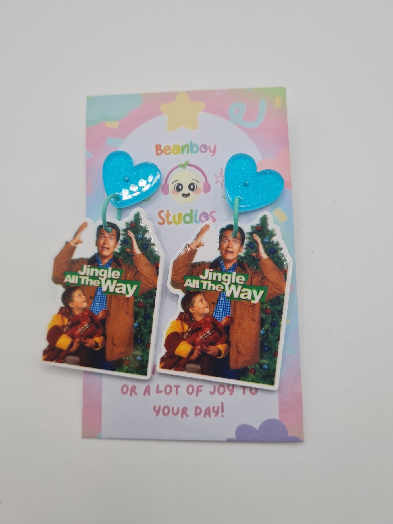 christmas jingle earrings - blue