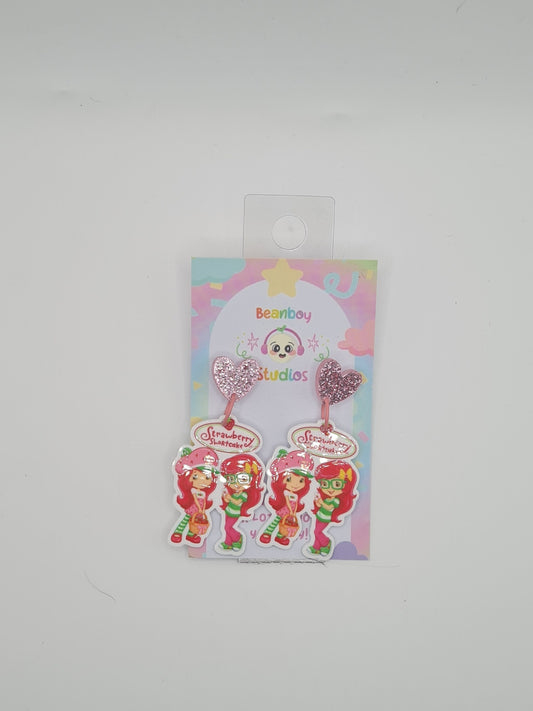 cute strawberry doll earrings