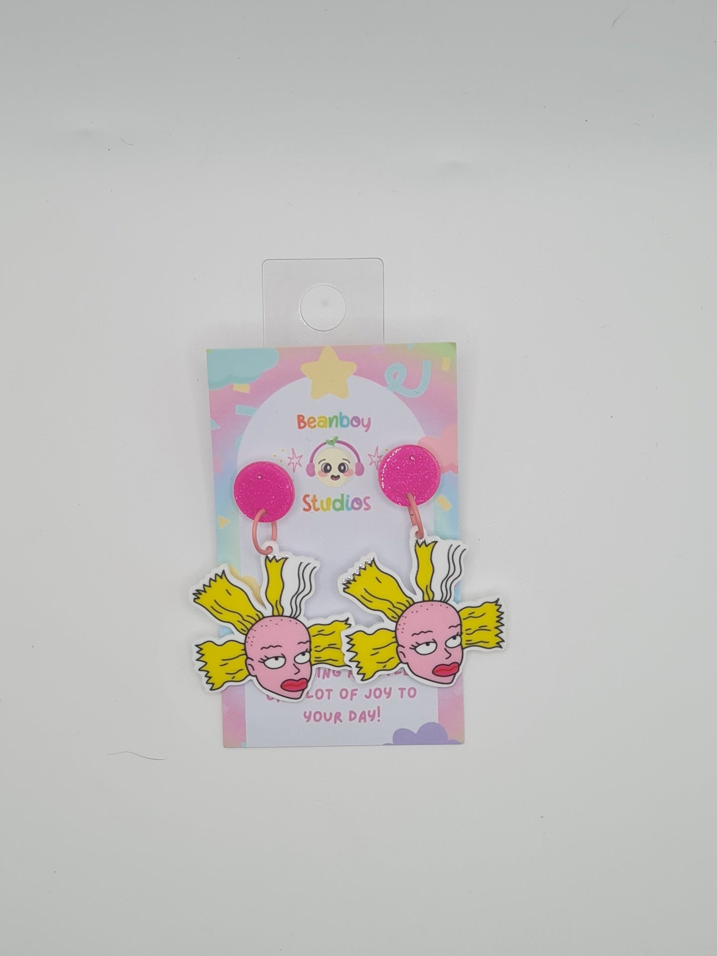 yellow hair doll earrings