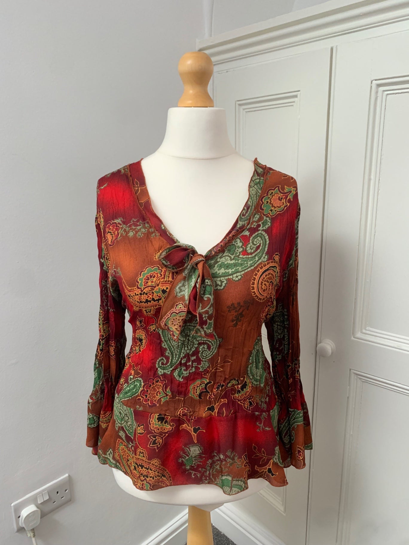 vintage colourful paisley blouse