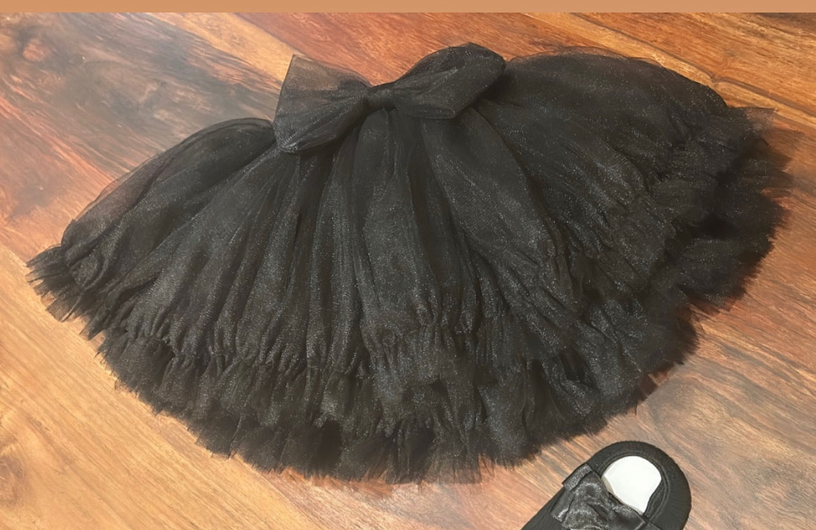 Black Tutu Skirt. With Bow Detail
