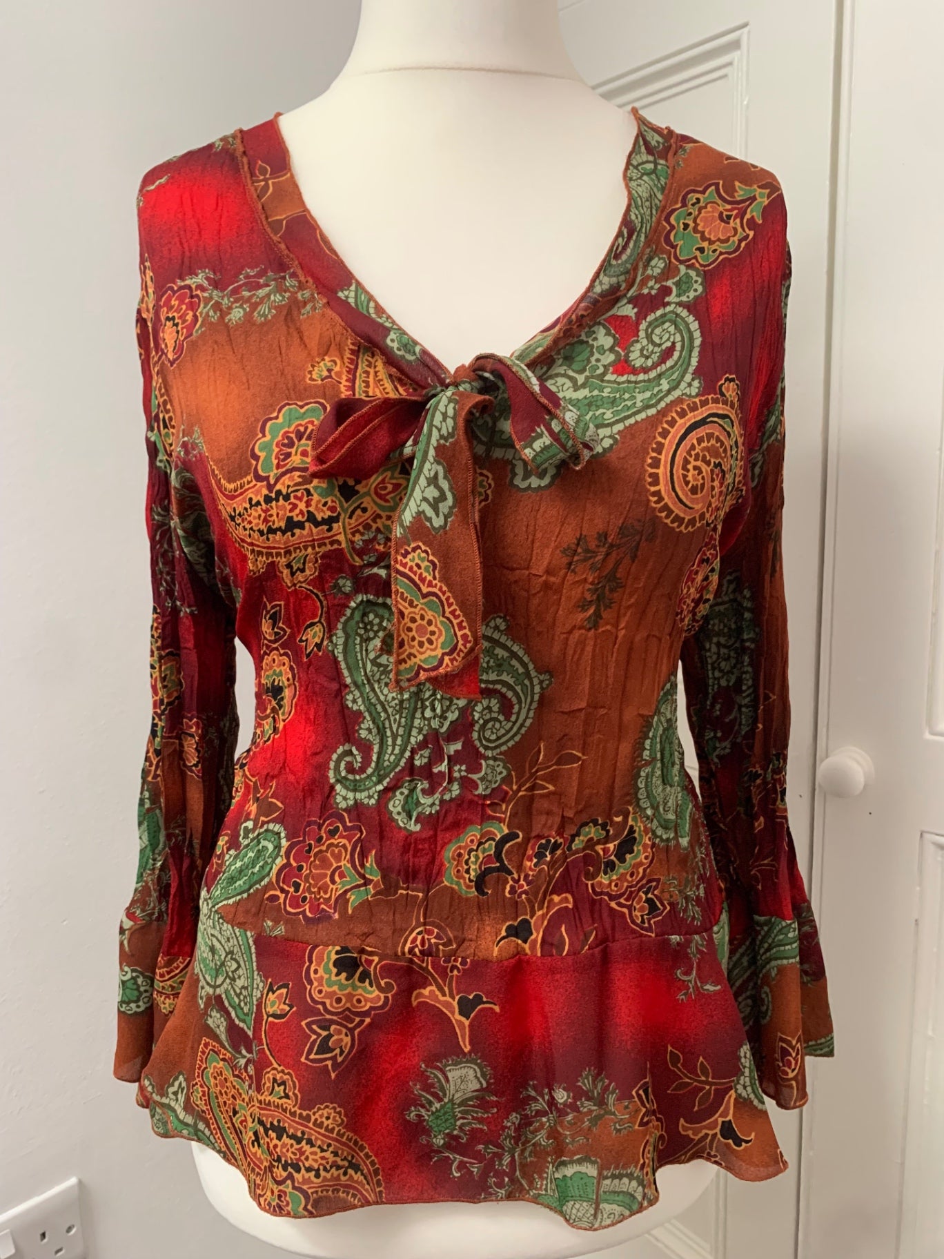 vintage colourful paisley blouse