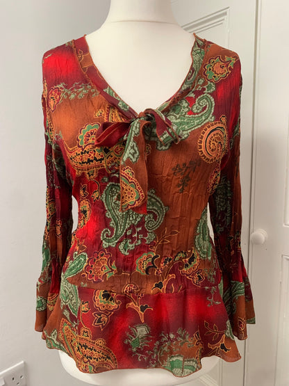 vintage colourful paisley blouse