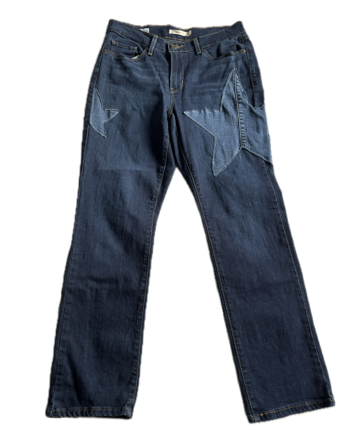 Reworked Levi’s- Dark denim straight jeans