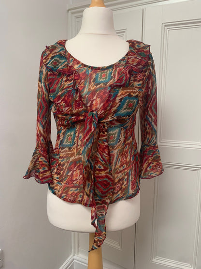 colourful matching top & cardigan 