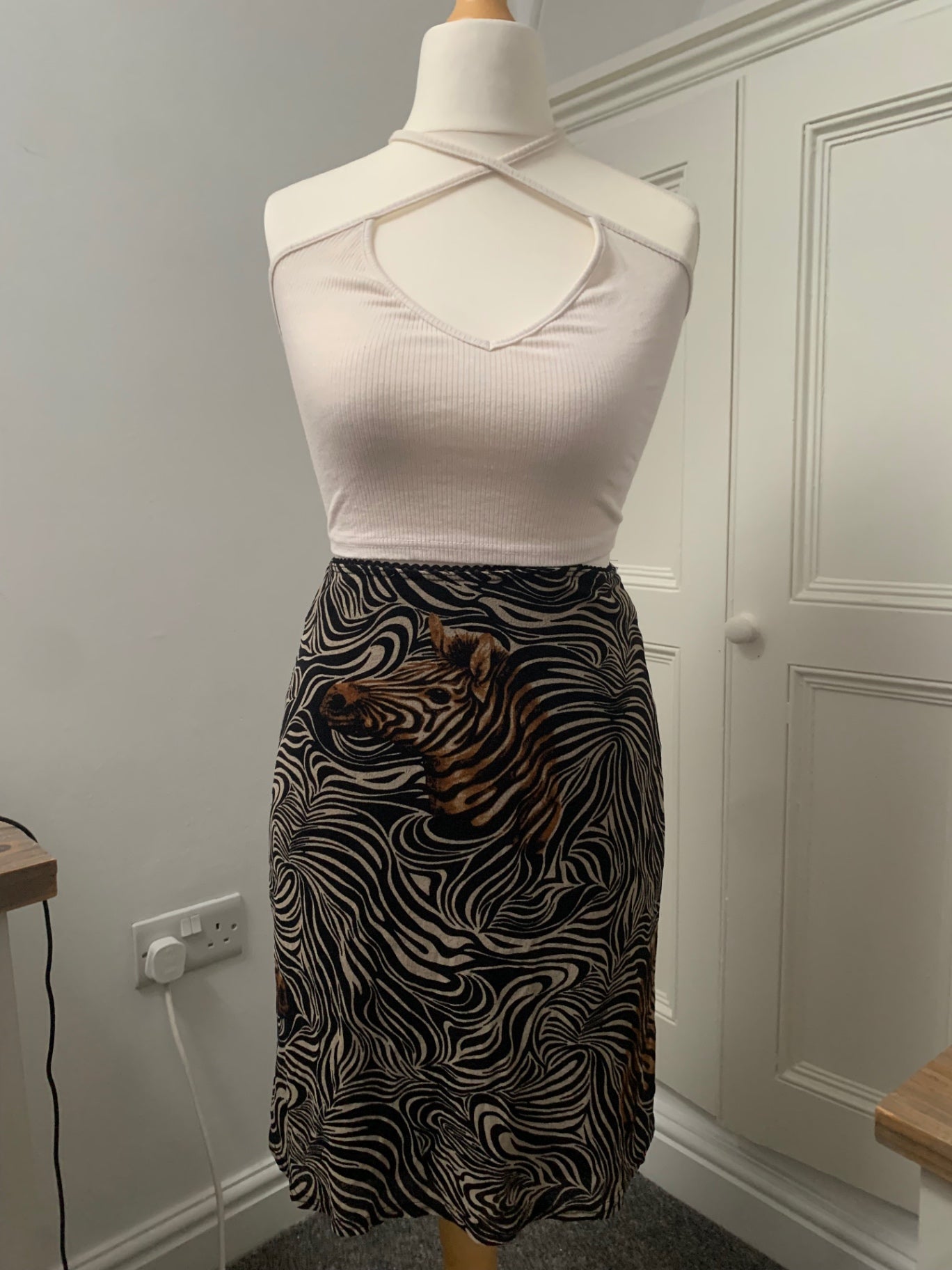 vintage zebra skirt 