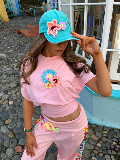 FUNKY CAP with beaded details 🌈🌸