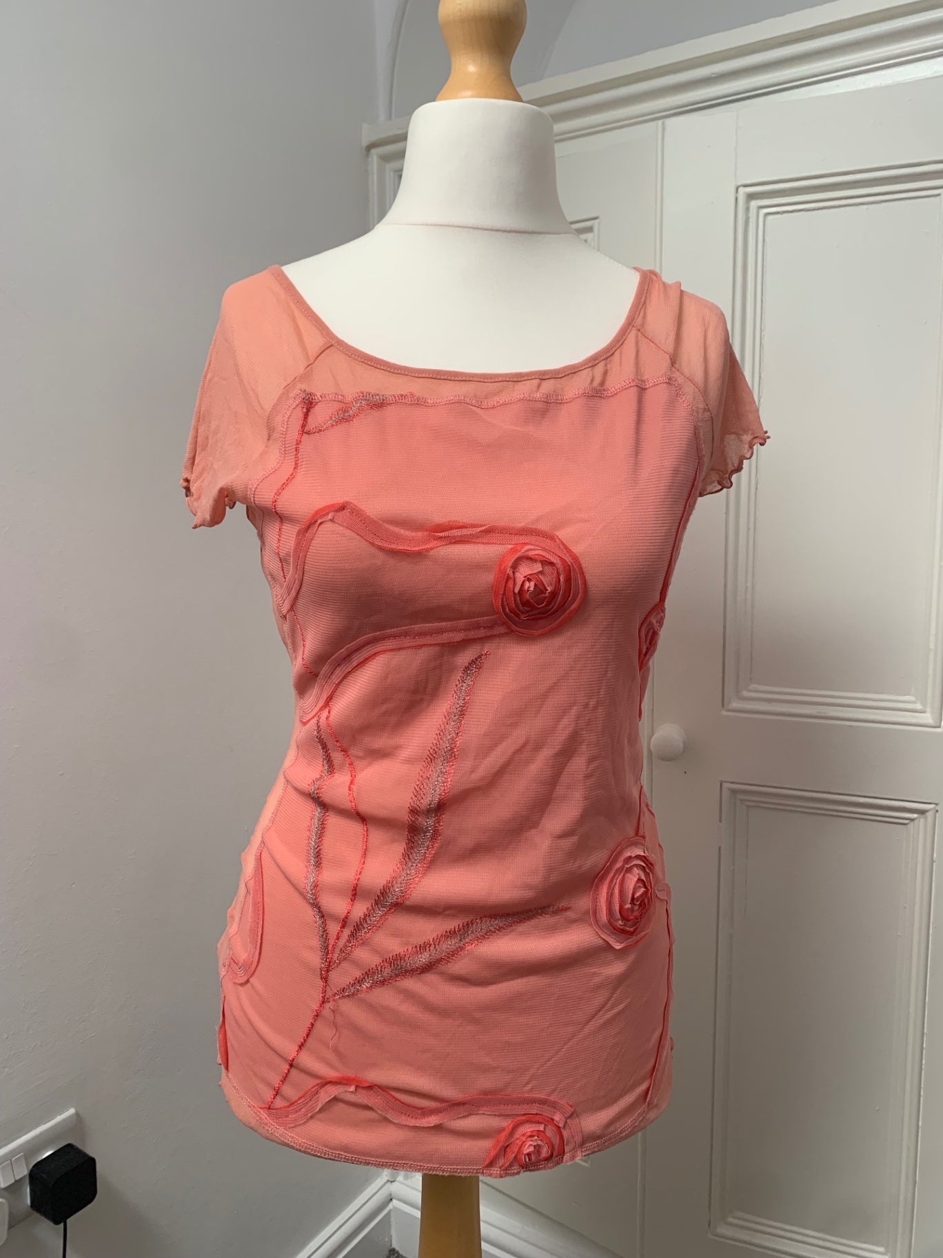 vintage promod rose mesh top 