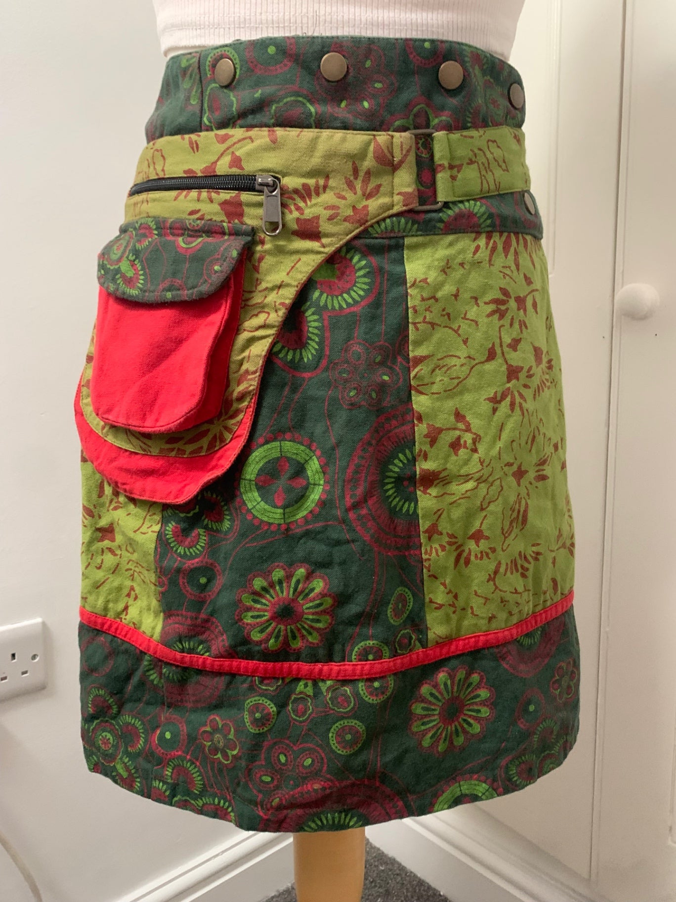 cotton adjustable floral skirt 