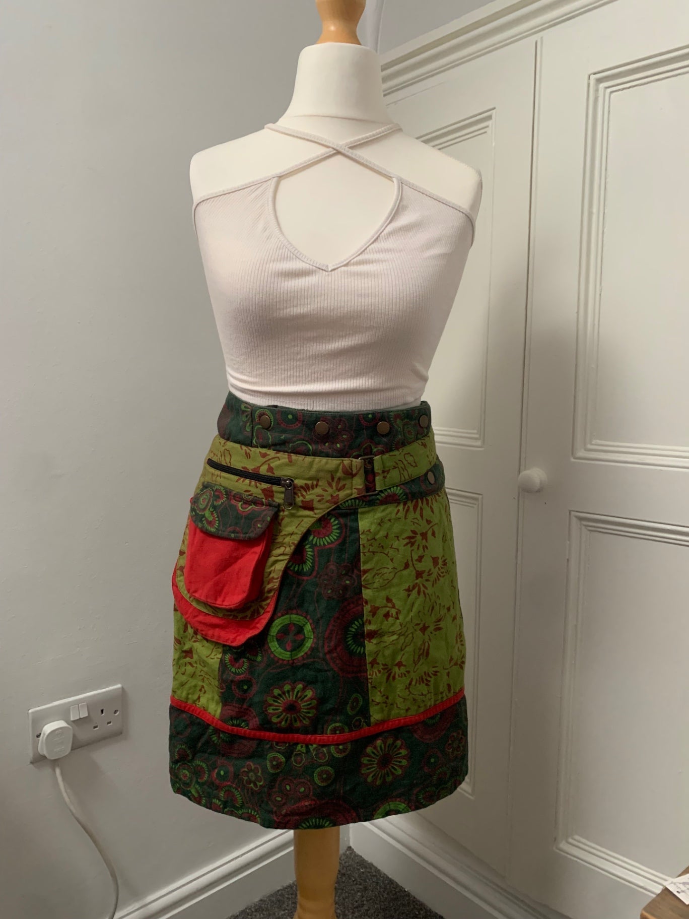 cotton adjustable floral skirt 