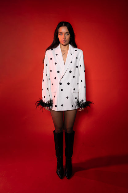 White Polka Dot blazer 