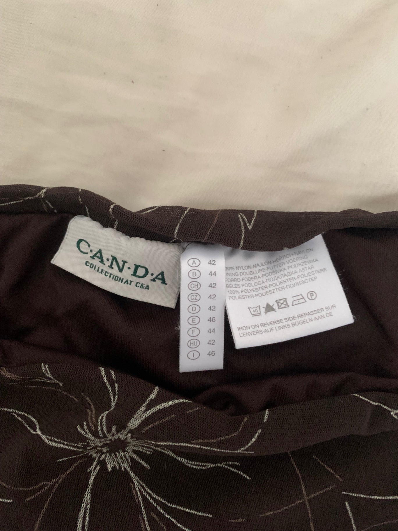 vintage brown floral skirt 