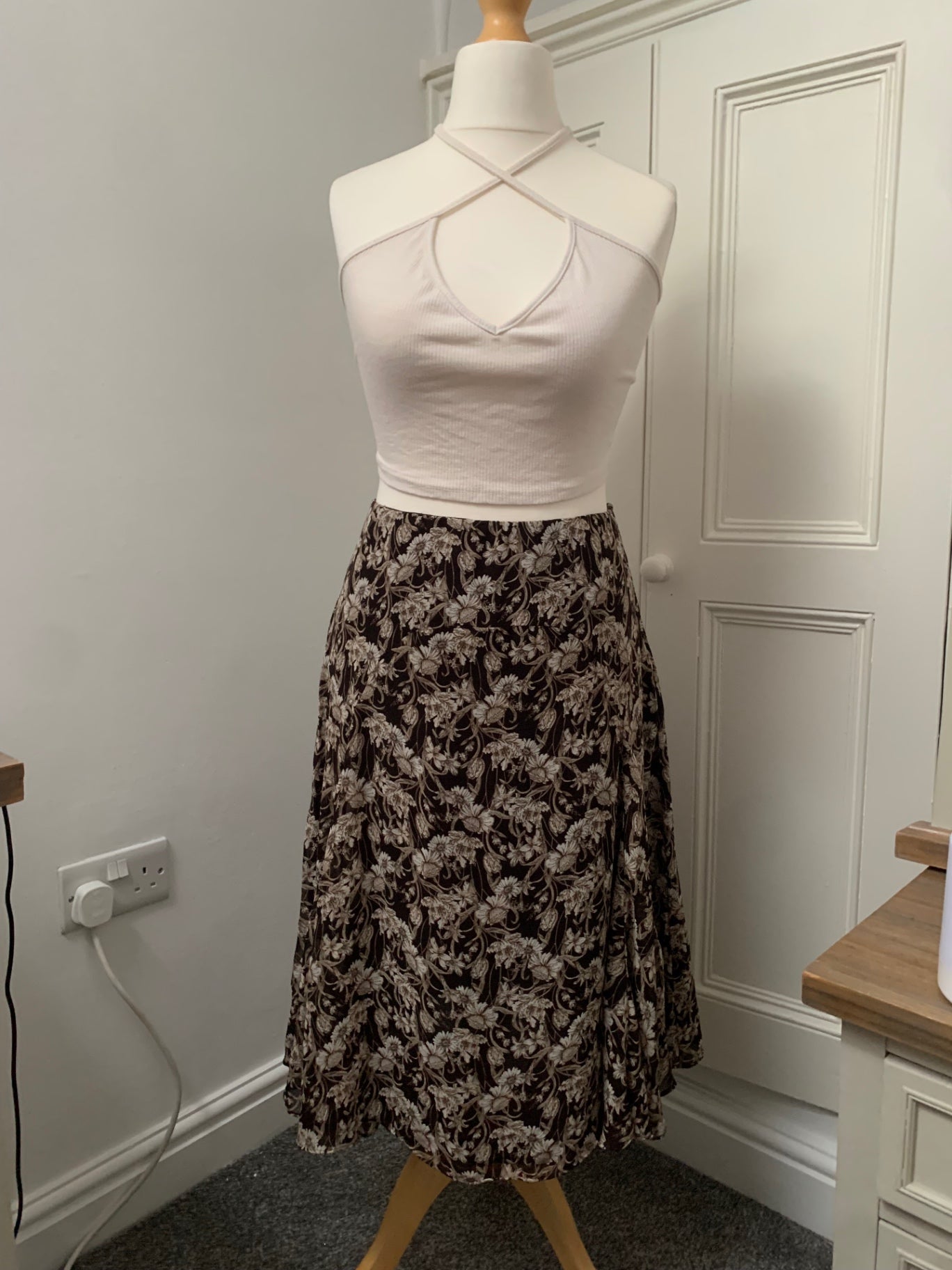 nine west floral skirt