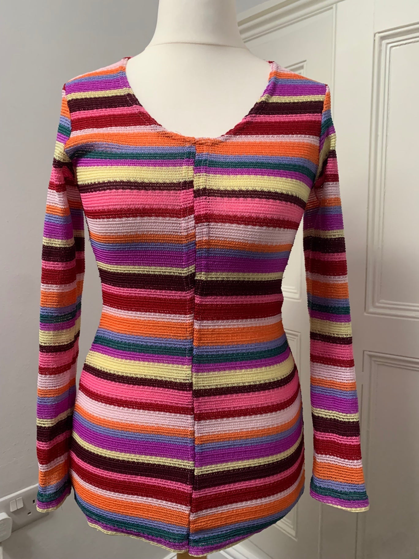 vintage multicoloured knit striped jumper 