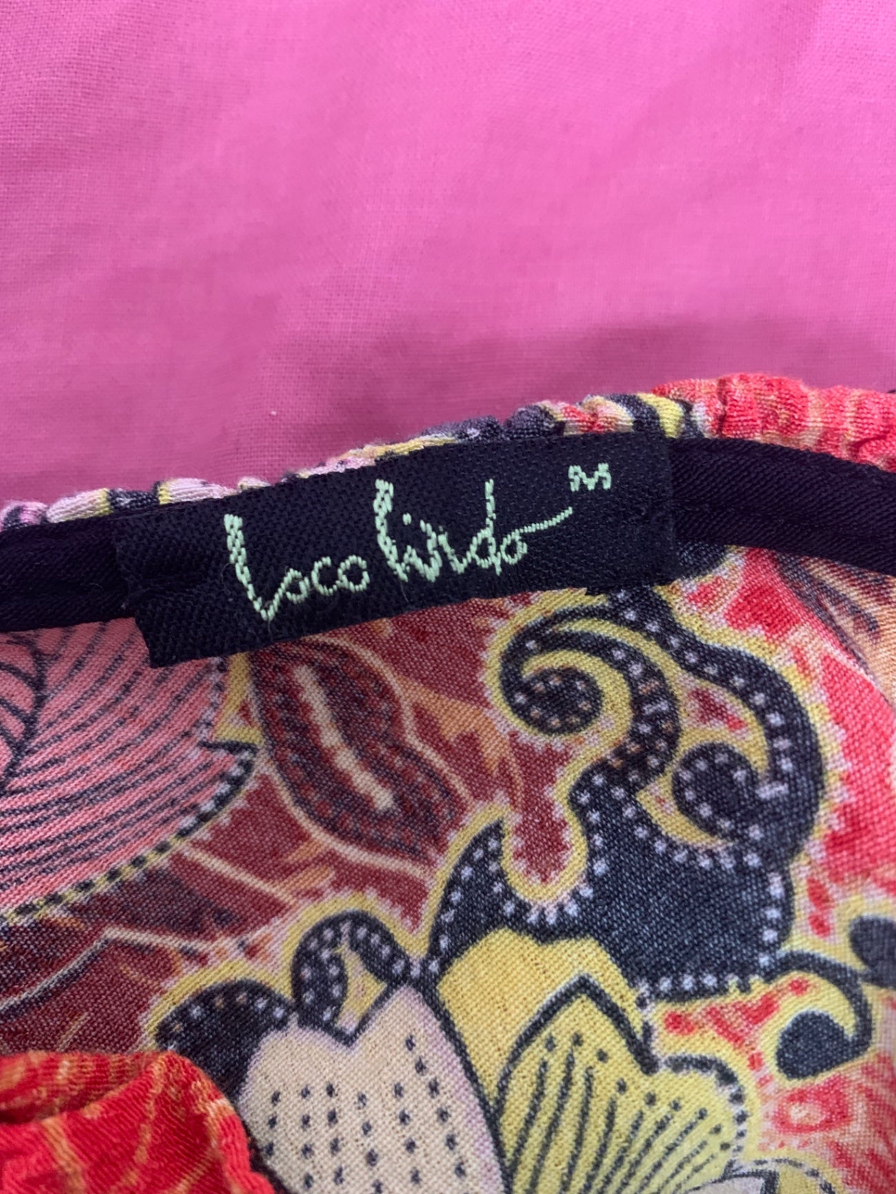 colourful floral ruffle collar top