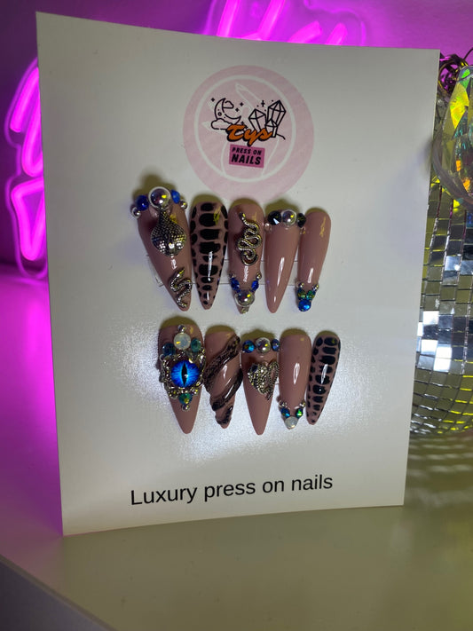 Snake Charms Blue Crystals