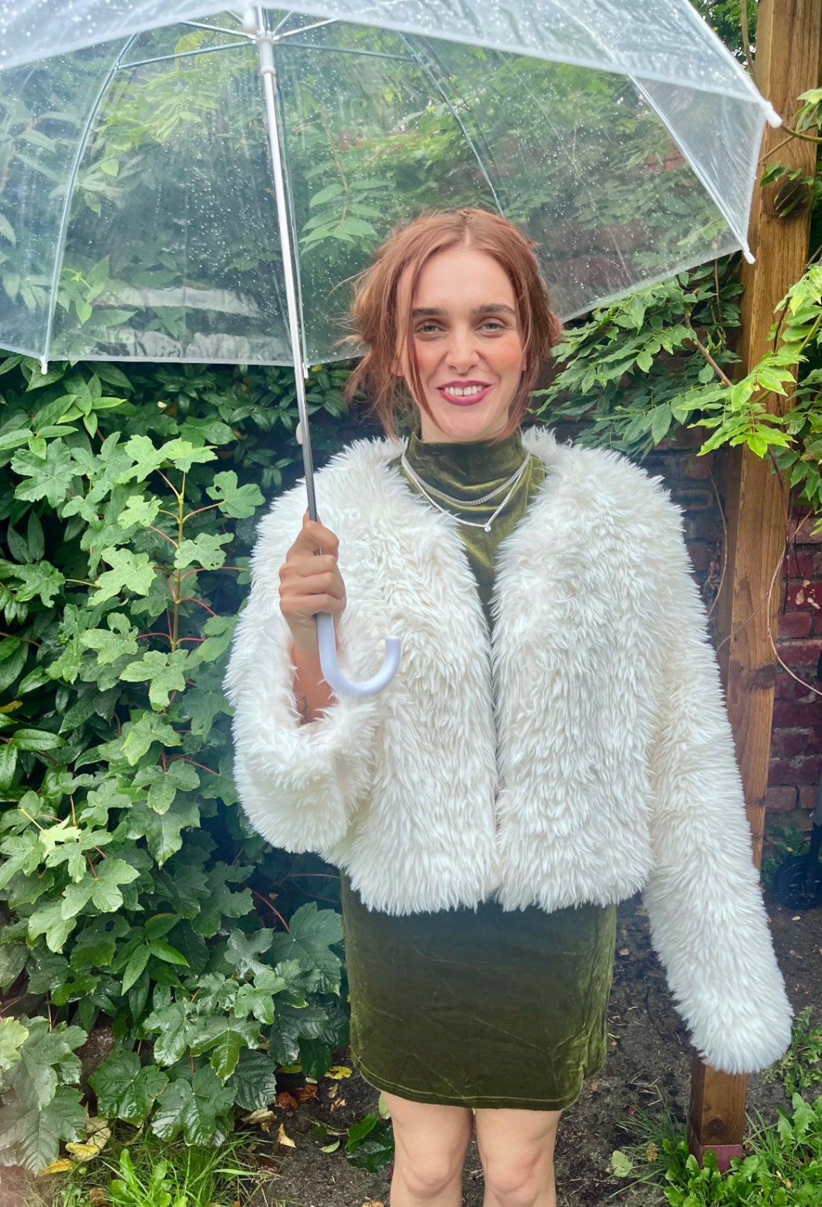 Silver Crystal Teardrop Necklace Stainless Steel