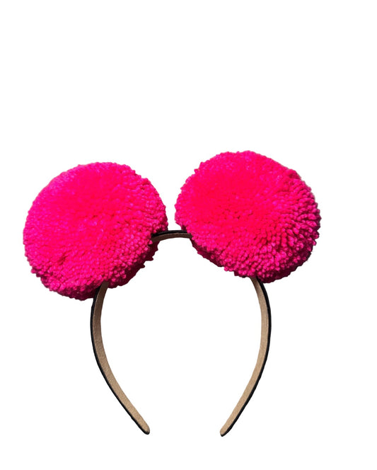 Hot pink Pompom Headband