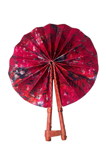 Fan Red and Blue Tie dye 