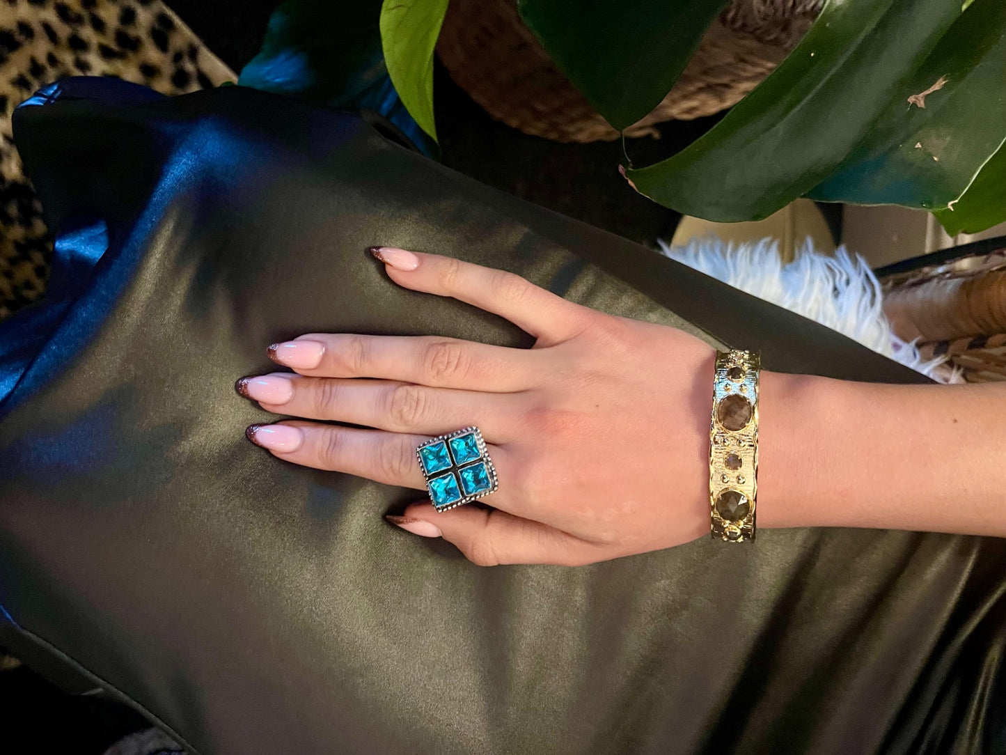 Temple Cuff Bracelet – Labradorite & Molten Gold | The Moon Coven