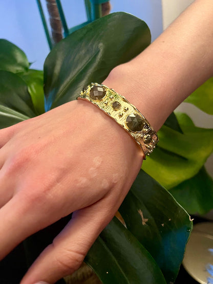 Temple Cuff Bracelet – Labradorite & Molten Gold | The Moon Coven