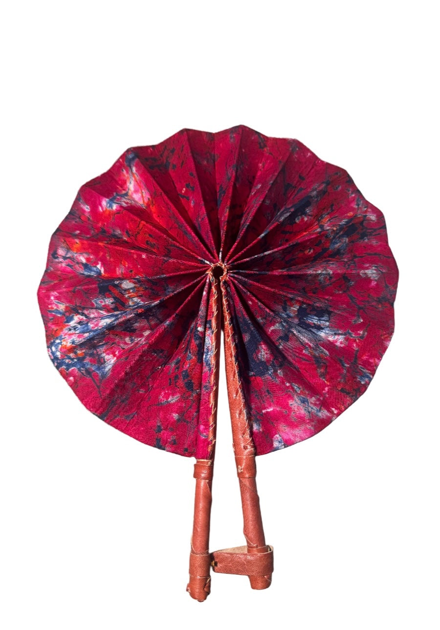 Fan Red and Blue Tie dye 