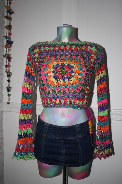 Sequin crochet top - THE MAGIC LABEL