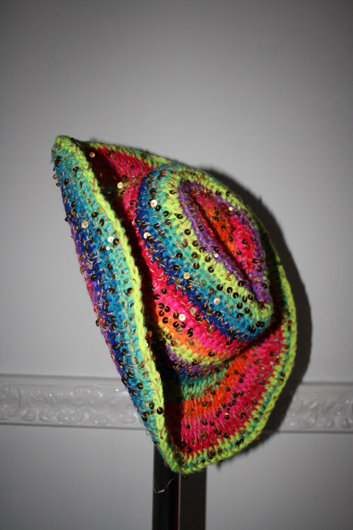 Sequin rainbow crochet cowboy hat - THE MAGIC LABEL