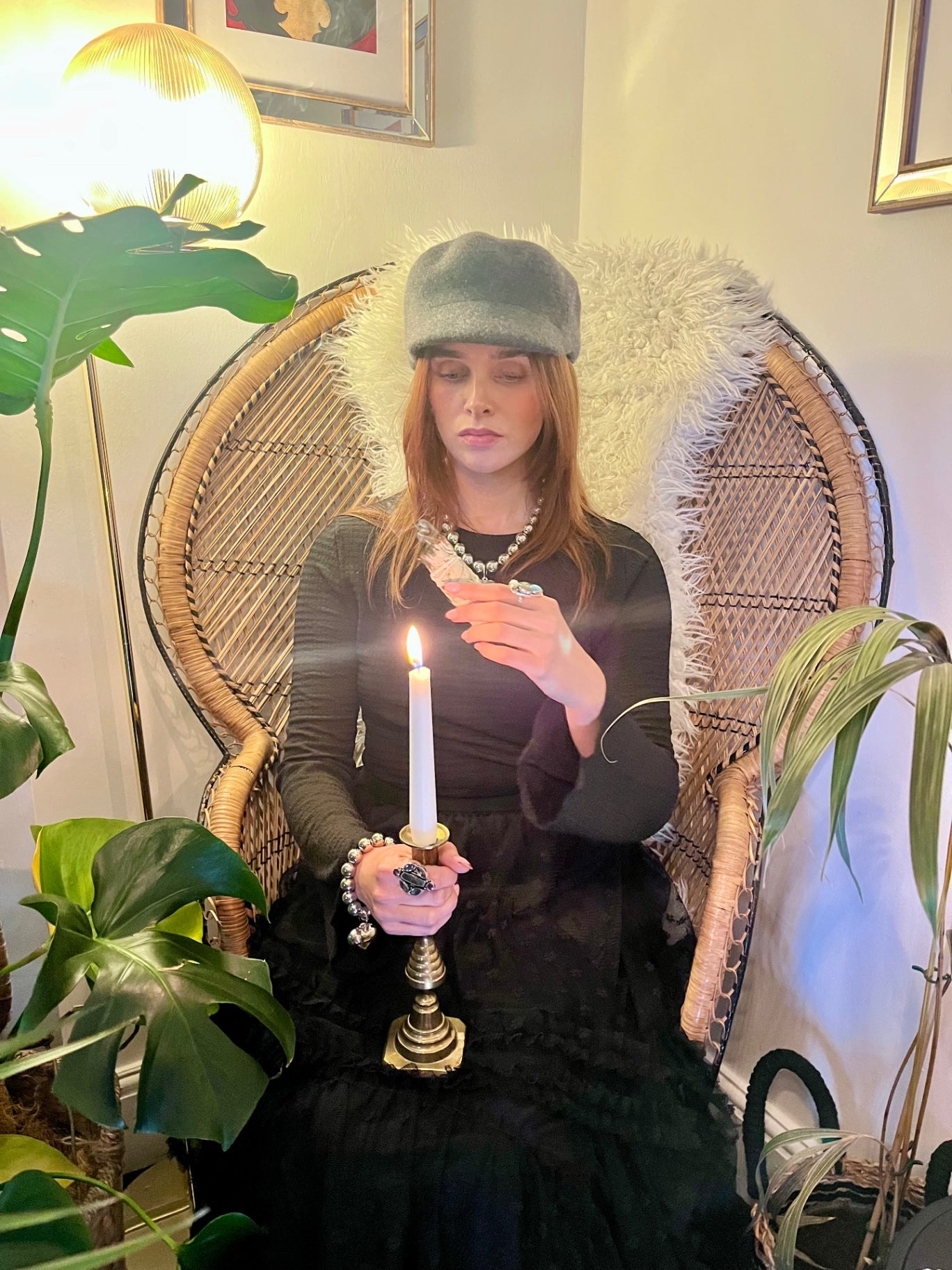 Grey Wool Baker Boy Hat Cap