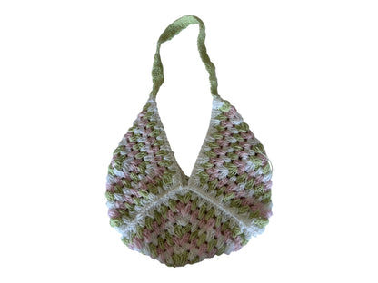 Handmade strawberry matcha theme granny square bag 