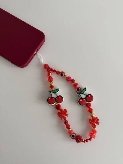 Kiss my cherry phone charm