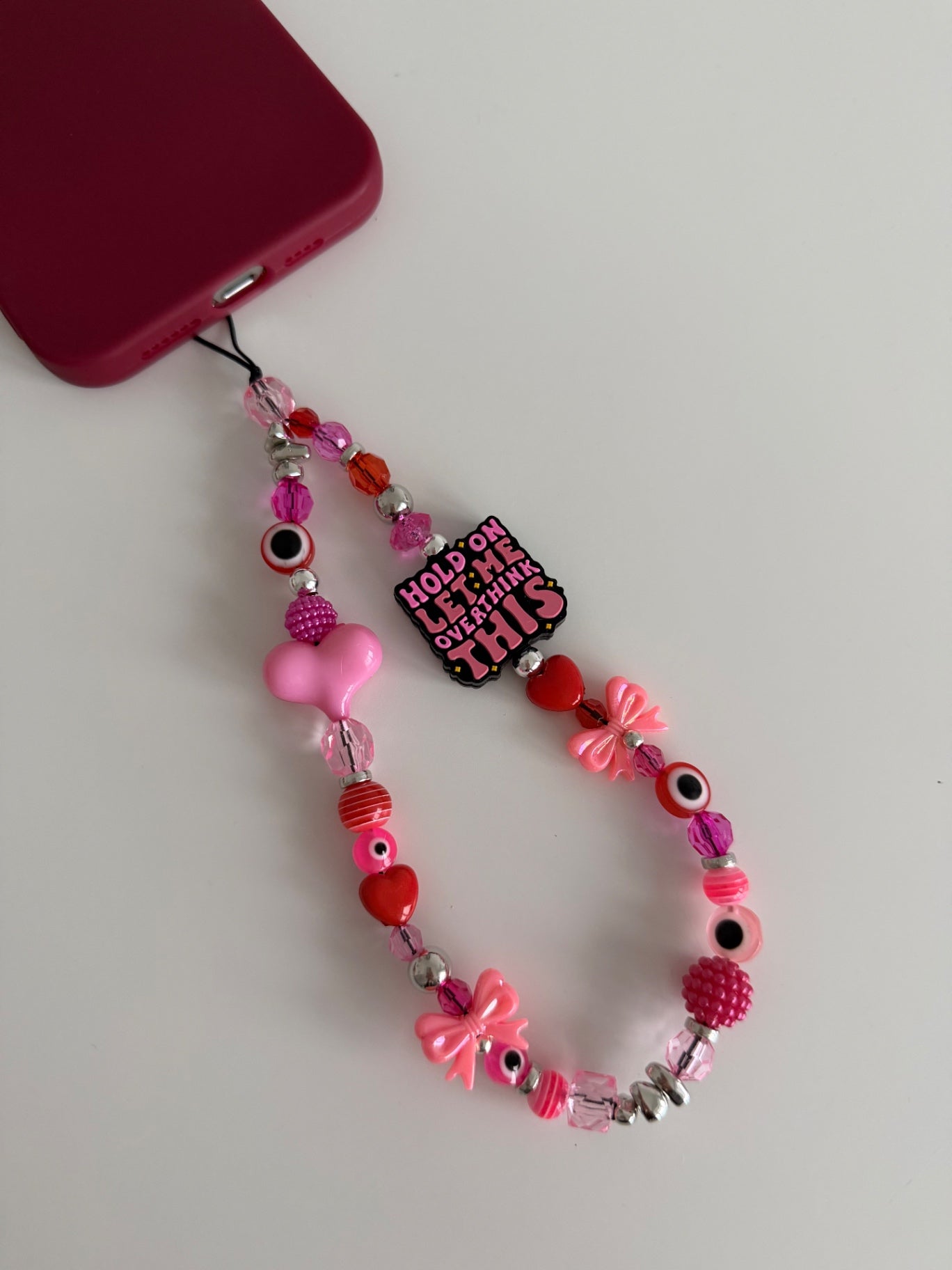 ‘Let me overthink’ phone charm