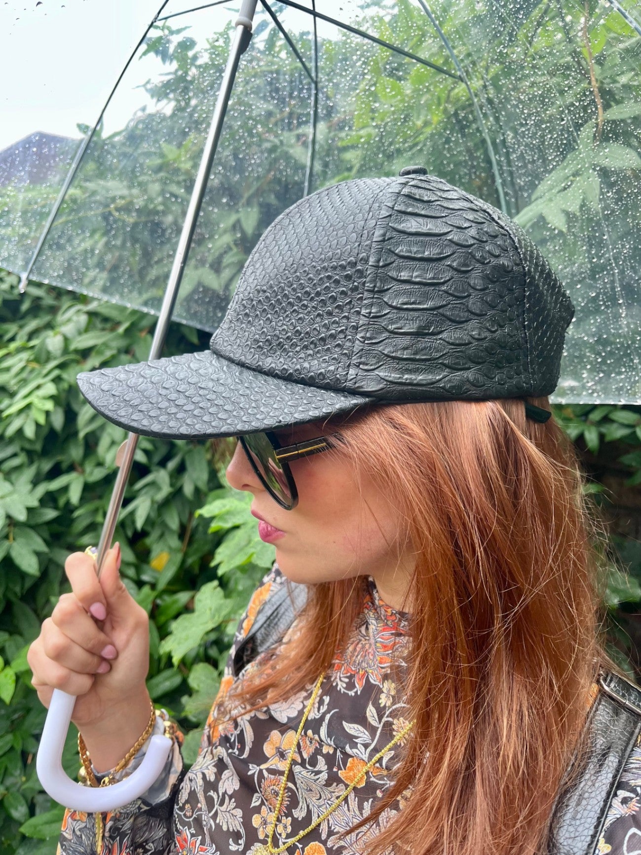 SNAKE SKIN BLACK CAP