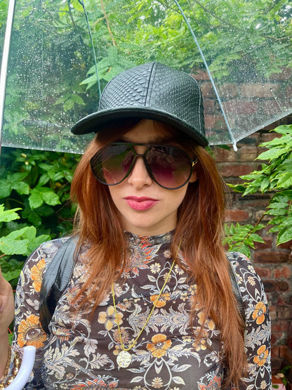 SNAKE SKIN BLACK CAP