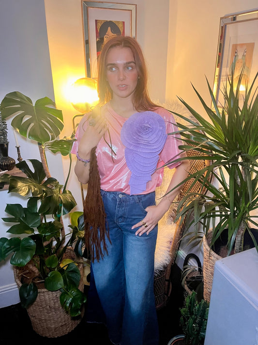 Fringe Moon Bag – Brown Faux Suede