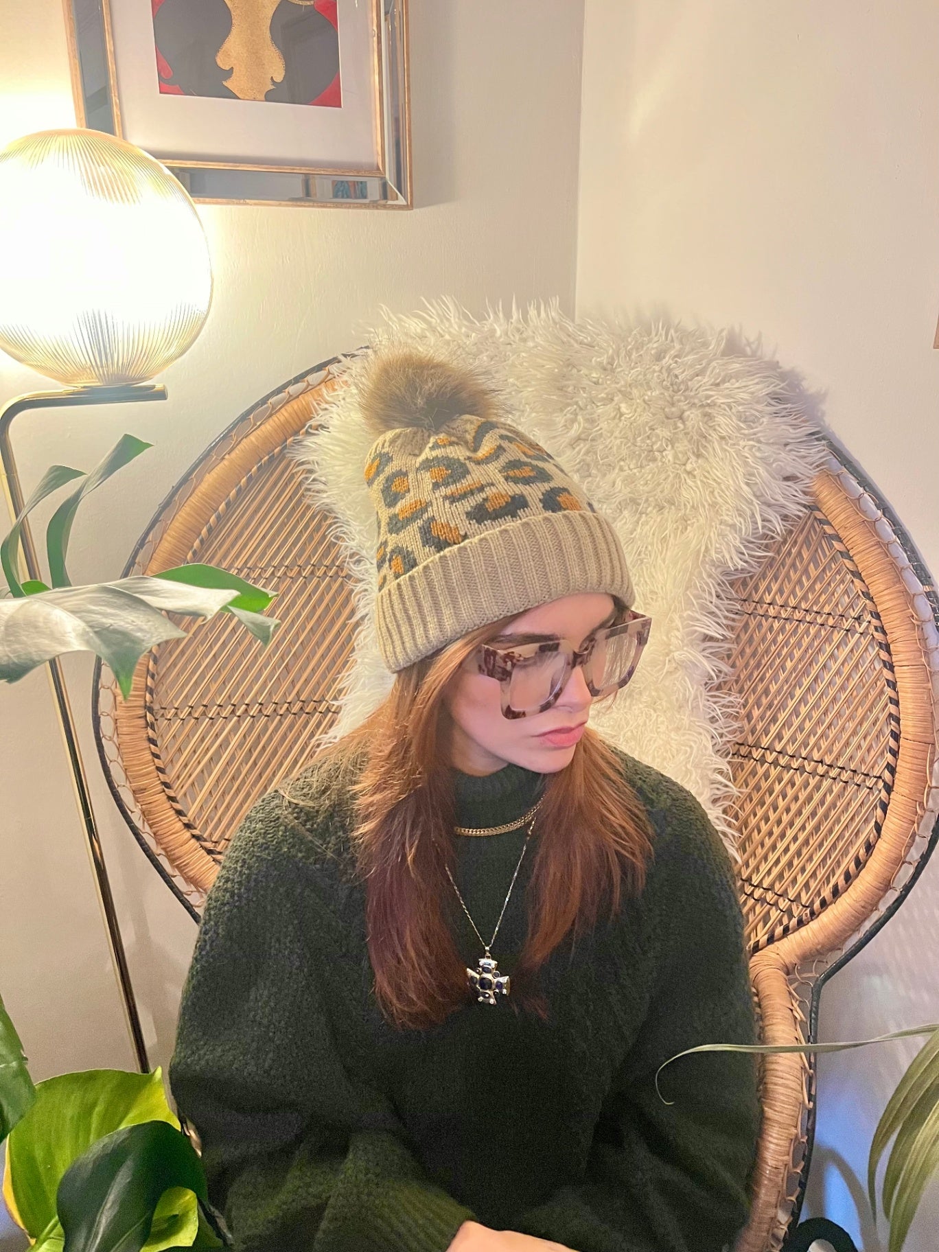 LEOPRADPRINT WOOL POM HAT
