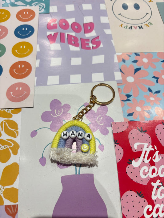 Yellow/purple Mama Rainbow Keyring