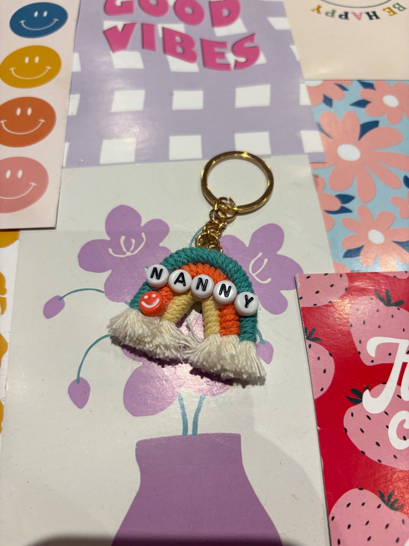 Turquoise Nanny Rainbow Keyring