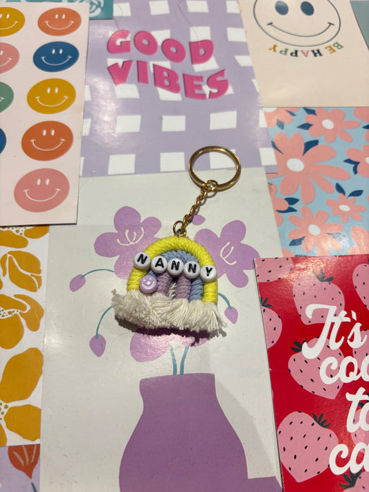 Yellow/purple Nanny Rainbow Keyring