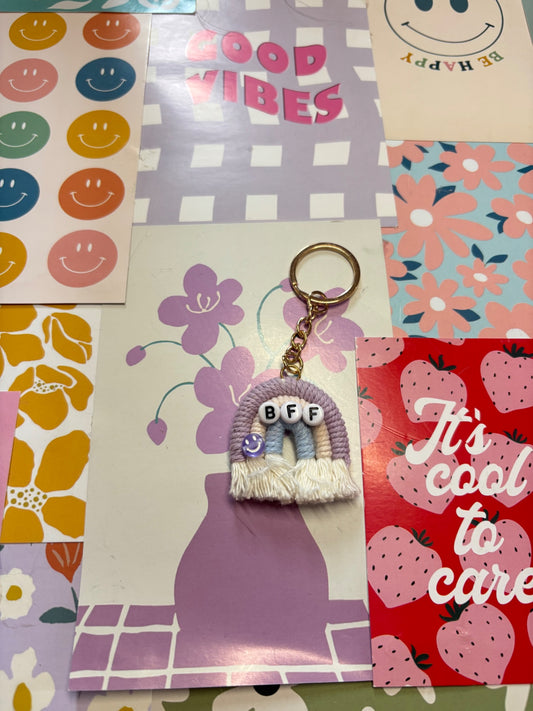 Purple/blue BFF Rainbow keyring